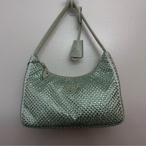 Prada Green Woven Shoulder Bag - New with Tags